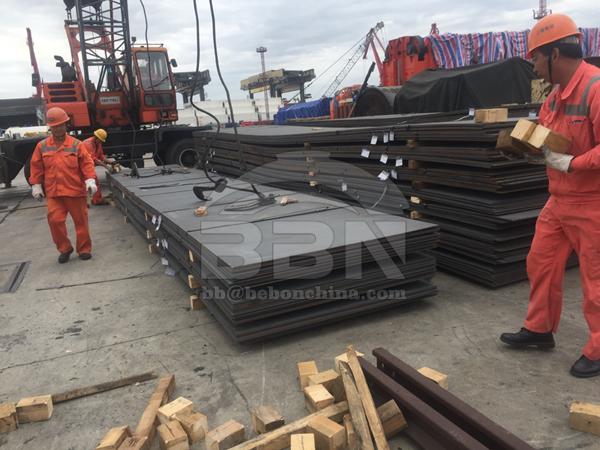 1070 tons ASTM A36 steel plate and checker plate to Sudan