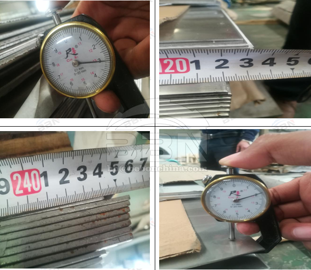 Inspection Report of 316L stainless steel plate, 316L stainless steel angle and 6061 aluminum angle